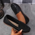 thumbnail image 3 of Women's Classic Comfort Leather Loafers Casual Slip-On Walking Flats Driving Boat Shoes Round Toe Lightweight Low Top Non Slip Cute Business Work Office Dress Shoes Black 6.5, 3 of 5