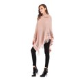 thumbnail image 3 of Women Hooded Shawl Cape Knit Sweater Poncho Tassel Fringe Hem Knit Scarf Top, 3 of 6