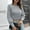 Gris-Sweater, variante sur Qetyuw Chandail Court pour Femmes en Tricot Côtelé Raglan à Manches Longues à Col Ras du Cou, Chandail Uni Décontracté