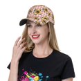 thumbnail image 2 of Baseball Cap, sunflowers checkered pink plaid Trucker Hats Women Dad Hat for Workouts - Baseball hat Adjustable Size, 2 of 7