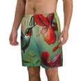 thumbnail image 2 of Pofeuu Hummingbird Floral Paradise Prin Men's Swim Trunks Quick Dry Bathing Suit Swimming Board Shorts Mesh Lining Beach Swimwear-Large, 2 of 6