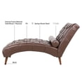 thumbnail image 4 of Comfortable Chaise Lounge, Dark Brown Pu, Strong And Stable Wood Frame Upholstered Lounging , Genuine Cotton Interior, Construction, 4 of 5
