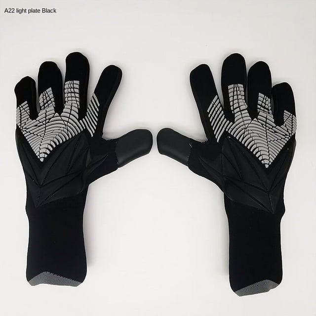 Soccer Goalkeeper Gloves Silicone Palm Anti-Slip Washable Size 8 Black