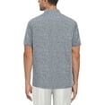 thumbnail image 3 of Cafe Luna Men’s Linen Blend Crossed Geo Print Panel Short Sleeve Shirt, up to Size 5XL, 3 of 3