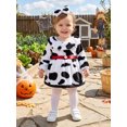 thumbnail image 6 of RUINIXCW Baby Girl Halloween Outfit, Infant Dalmatian Spotty Long Sleeve Romper Dress and Bow Headband 2 Pcs Set, 6 of 8
