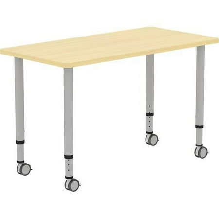 UPC: 0035255695824 | Lorell Height-adjustable 48 Rectangle Top – 48  Table Top Width x 23.62  Table Top Depth – 33.62  Height – Assembly Required – Laminated  Maple – Laminate