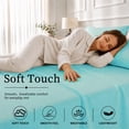 thumbnail image 4 of Beartech Polyester Bed Sheets Set 4 Piece King Size Sheet Set, Soft & Lightweight And Breathable Bedding Set, Fitted Sheet, Flat Sheet & 2 Pillowcases-Sky Blue, 4 of 11