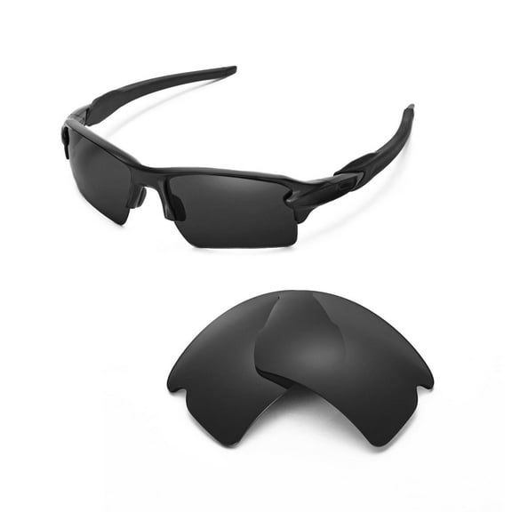 Walleva Black Replacement Lenses for Oakley Flak 2.0 XL Sunglasses