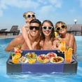 thumbnail image 2 of INTER HUT Floating Tray for Pool, Wicker Floating Serving Tray, Drink Tray, Snack Tray for Swimming Pool Floats, Blue, 2 of 9