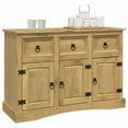 thumbnail image 4 of vidaXL Sideboard Drawer Cupboard Buffet Storage Cabinet Solid Mexican Pinewood, 4 of 9