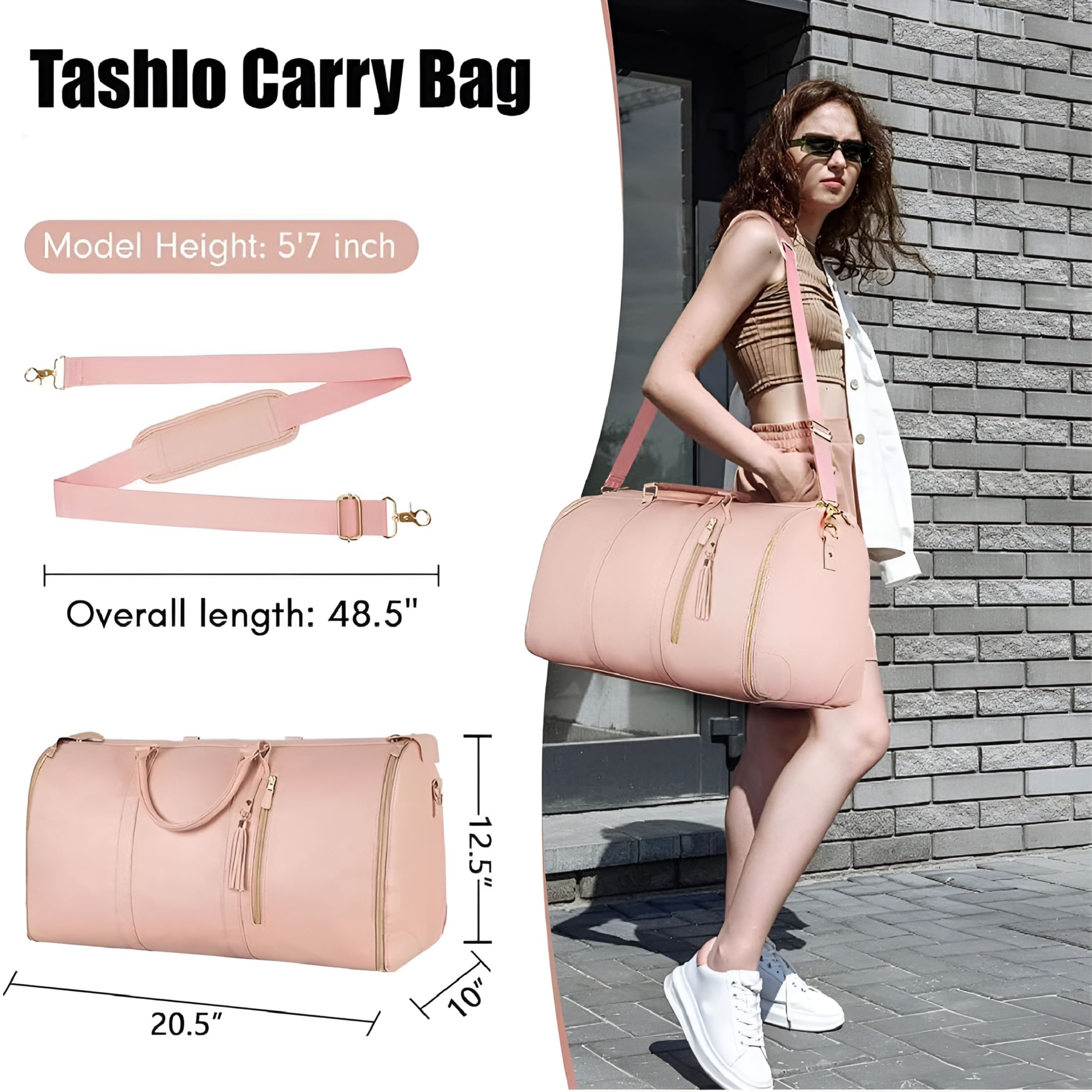 GASTROPOD 2026 New Garment Duffle Bag, Travel Bag, Carry Bag, Carry Garment Bag for Travel (Pink) for Business Trips, Vacations, Weekend Getaways, Gym, Clothing Storage, Organization.