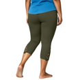 thumbnail image 5 of Asgosdo Women Plus Size Lace Hem Capri Leggings High Waist Stretch Solid Casual Cropped Pants, 5 of 5