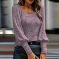 thumbnail image 6 of Perfectbot Sweaters for Women Puff Long Sleeves Crew Neck Ribbed Knit Tops Fall Dressy Tunic Blouse, 6 of 8