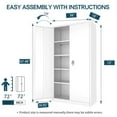 thumbnail image 4 of GangMei 2 Doors Steel Metal Storage Cabinet with 4 Adjustable Shelves in White, 4 of 7