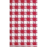 Access Red Gingham Plastic Tablecover, Octy Round, All Over Print, 82", 1 Ct