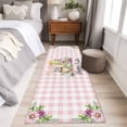 thumbnail image 5 of Easter Gnomes 2'x6' Runner Rug, Watercolor Floral Daisy Eggs Spring Pink Plaid Washable Non-Slip Area Rugs for Hallway Kitchen Floor Bedroom Entryway, Laundry Carpet Decoration Indoor Mat, 5 of 9