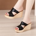thumbnail image 2 of NOKIO Women's Slip-On Platform Wedge High Heel Sandals Comfortable and Soft Fashion Open Toe Slippers Casual Outdoor Shoes, 2 of 5