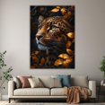 thumbnail image 6 of Mudket Golden Autumn Leopard Canvas Wall Art, Leopard Print Trendy Wall Decor Framed Ready to Hang for Living Room Office - 12"L x 8"W, 6 of 10