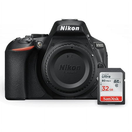 Image of Nikon D5600 24.2MP DSLR Camera (Body Only) 1575 + Sandisk Ultra 32GB SD