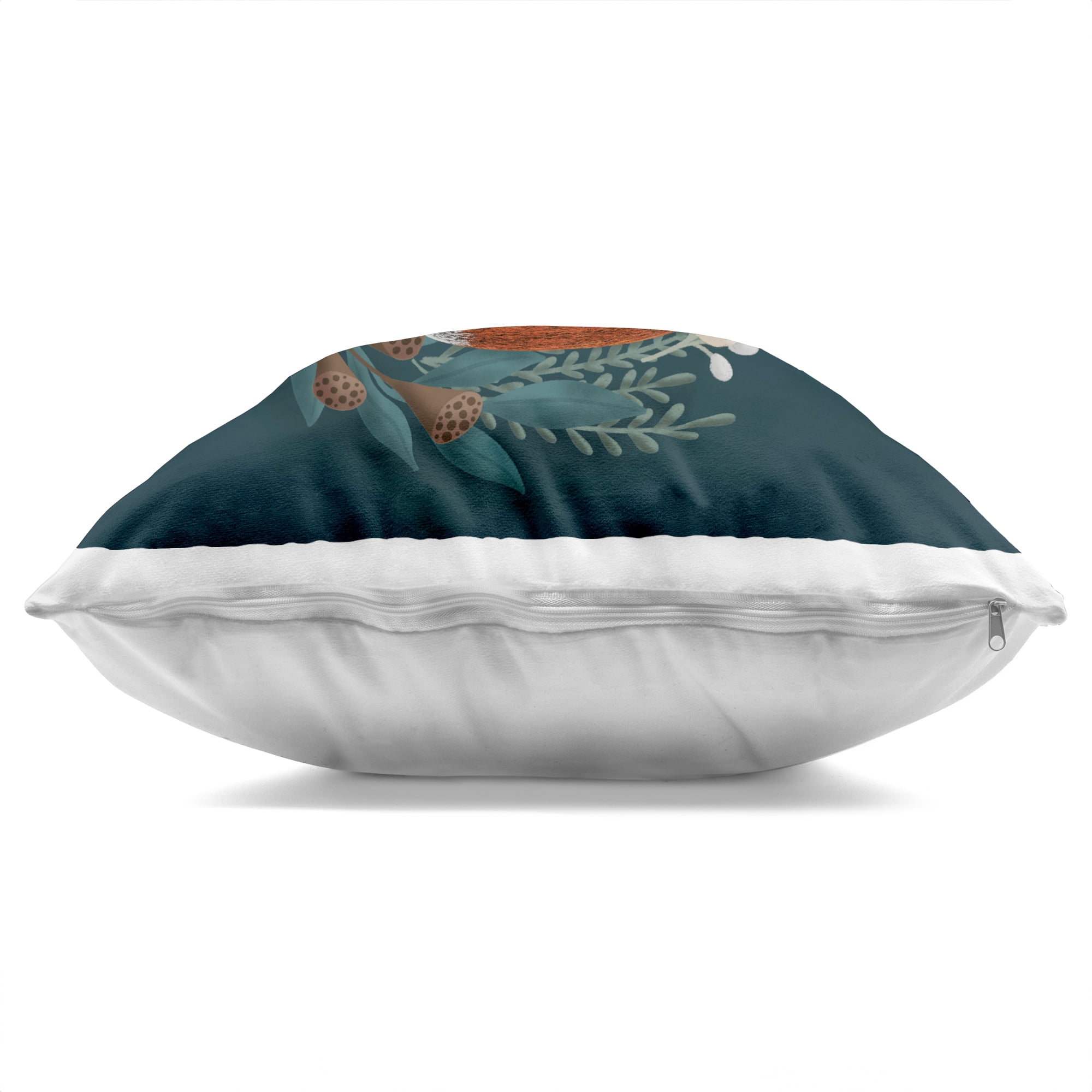 Stupell Industries Sleepy Fox in Botanical Wreath Decorative Printed Throw Pillow, design by Metka Hiti