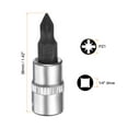 thumbnail image 2 of Uxcell 5pcs PZ1 Bit Socket 1/4" Square Drive Phillips Slotted Extension Impact Bit Power Nut Driver Set S2 & CR-V Steel Socket Ratchet Wrench Bits, Silver Black, 2 of 7