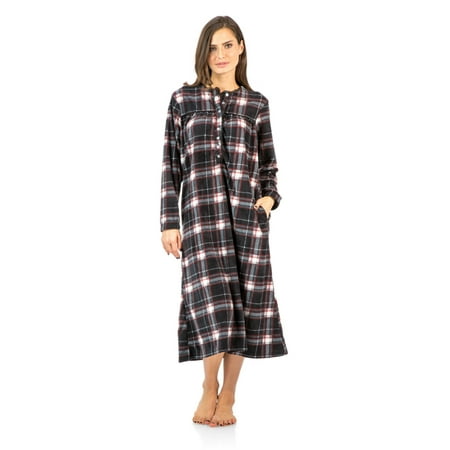 fleece sleeve micro ashford brooks nightgown walmart