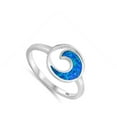 thumbnail image 4 of CHOOSE YOUR COLOR Blue Simulated Opal Yin Yang Wave Circle Ring .925 Sterling Silver Band CZ Female Size 7, 4 of 4
