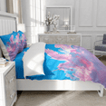 thumbnail image 4 of TeasBank 3D Printed Fantasy Unicorn Full Duvet Cover Set Flying Unicorn Comforter Cover Romantic Room Decor Pink and Blue Bedding 1 Quilt Cover with 2 Pillow Cases(No Comforter), 4 of 4