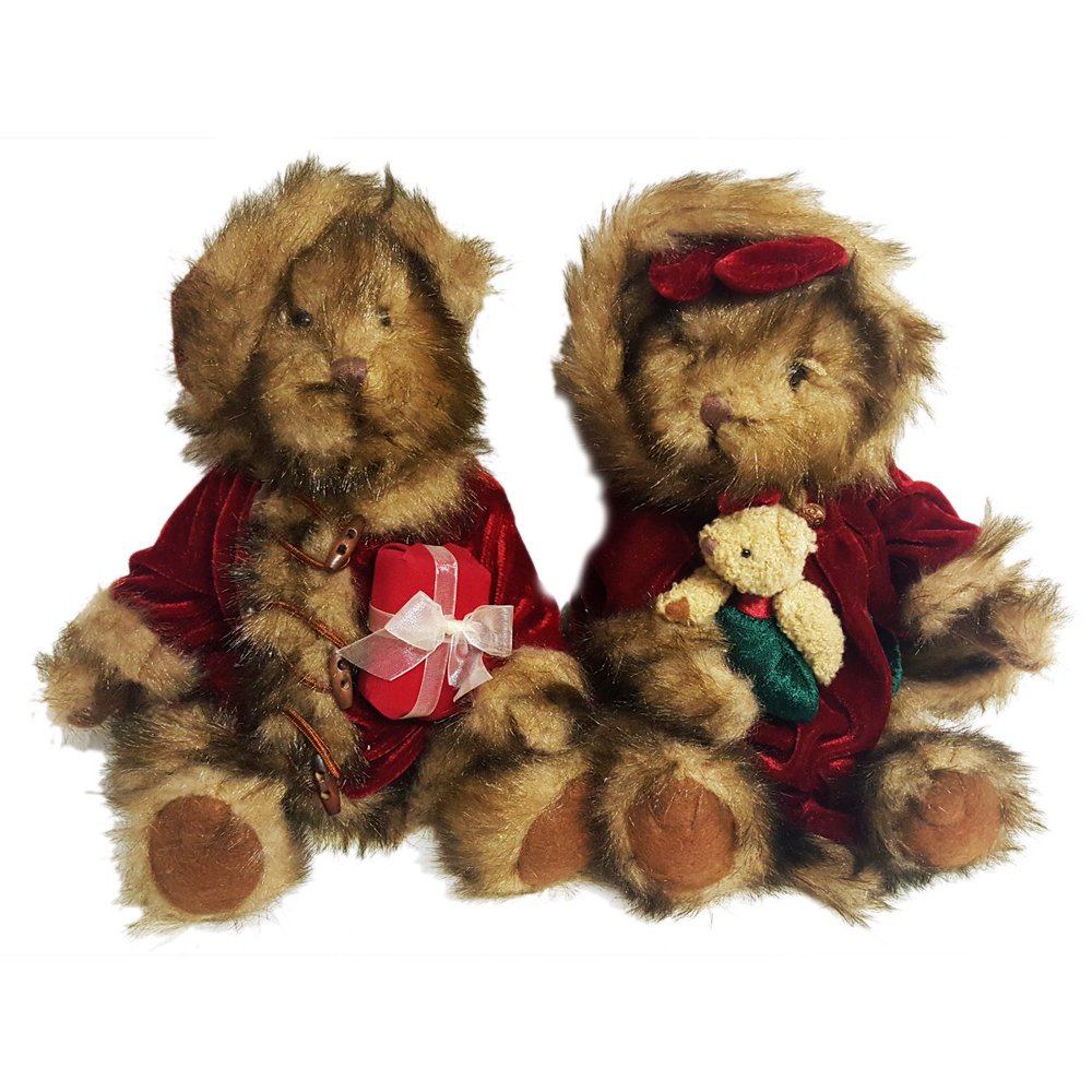 Tender Hearted Collectibles Christmas Teddy Bear Couple