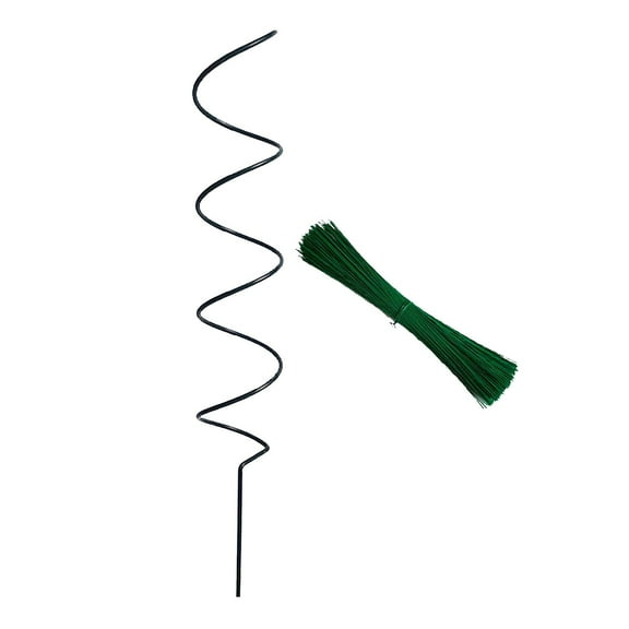 Tomato Plant Support Stakes Green Vinyl Coated Steel Garden Stakes For Tomatoes Roses And Climbing Vines Heavy Duty(1Pc)