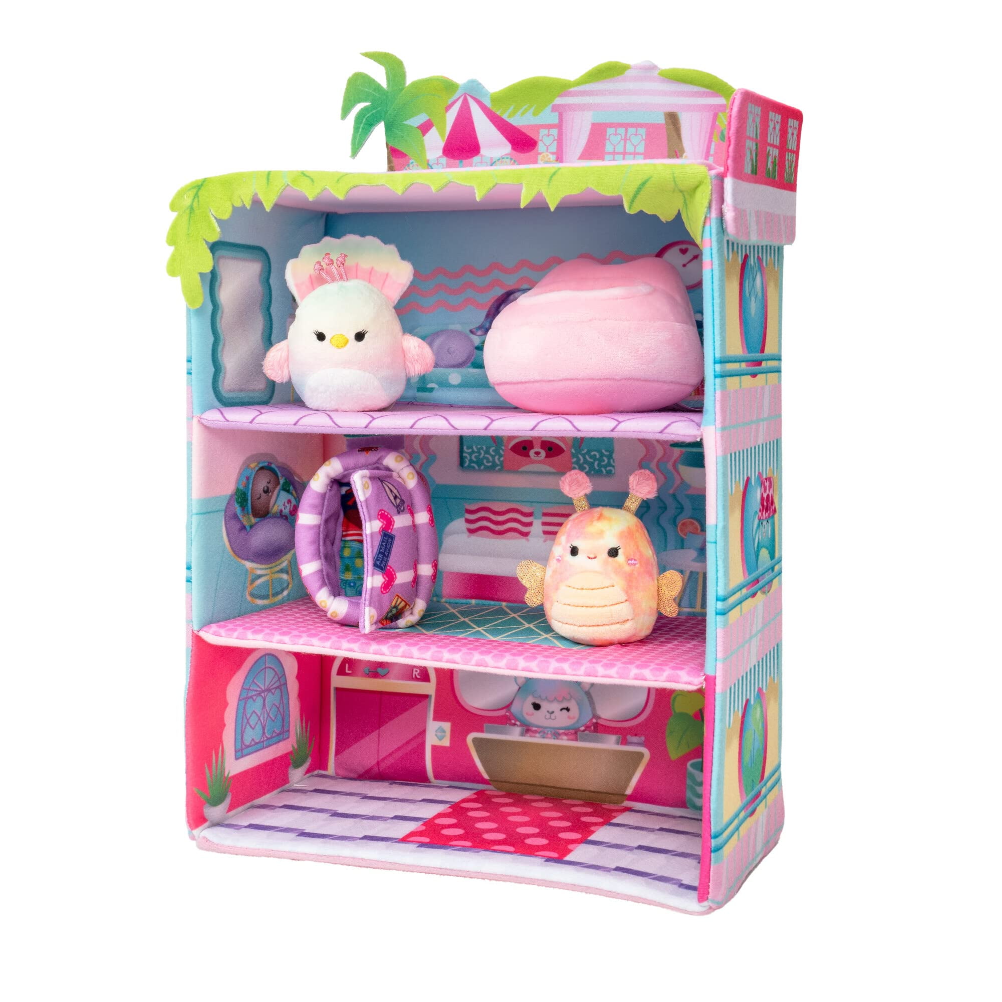 Squishville by Original Squishmallows Blue Seas Inn - Includes Two 2-Inch Squishmallows, Suitcase, Lounger, and Large Playscene -  Exclusive