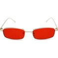 thumbnail image 3 of SHAR Red retro rectangular sunglasses for women men narrow square hip hop small frame sunglasses, 3 of 5