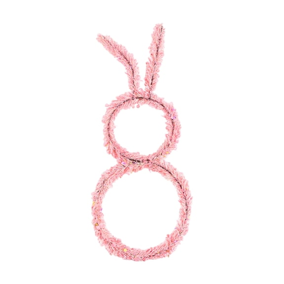 Bunny Shaped Wire Wreath Frame for Easter Decorations, 19.7 Inch Metal Wreath Form for DIY Craft, Indoor Outdoor Holiday Hanging Decor, Colorful Spring Bunny Wreath