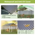 thumbnail image 6 of Heavy Duty Galvanized Steel Dog Kennel Outdoor Large Pet Enclosure with Waterproof UV-Resistant Roof, Secure Locking Door for Large Breed Dogs, Backyard, Patio - 91" x 90" x 73", 6 of 8