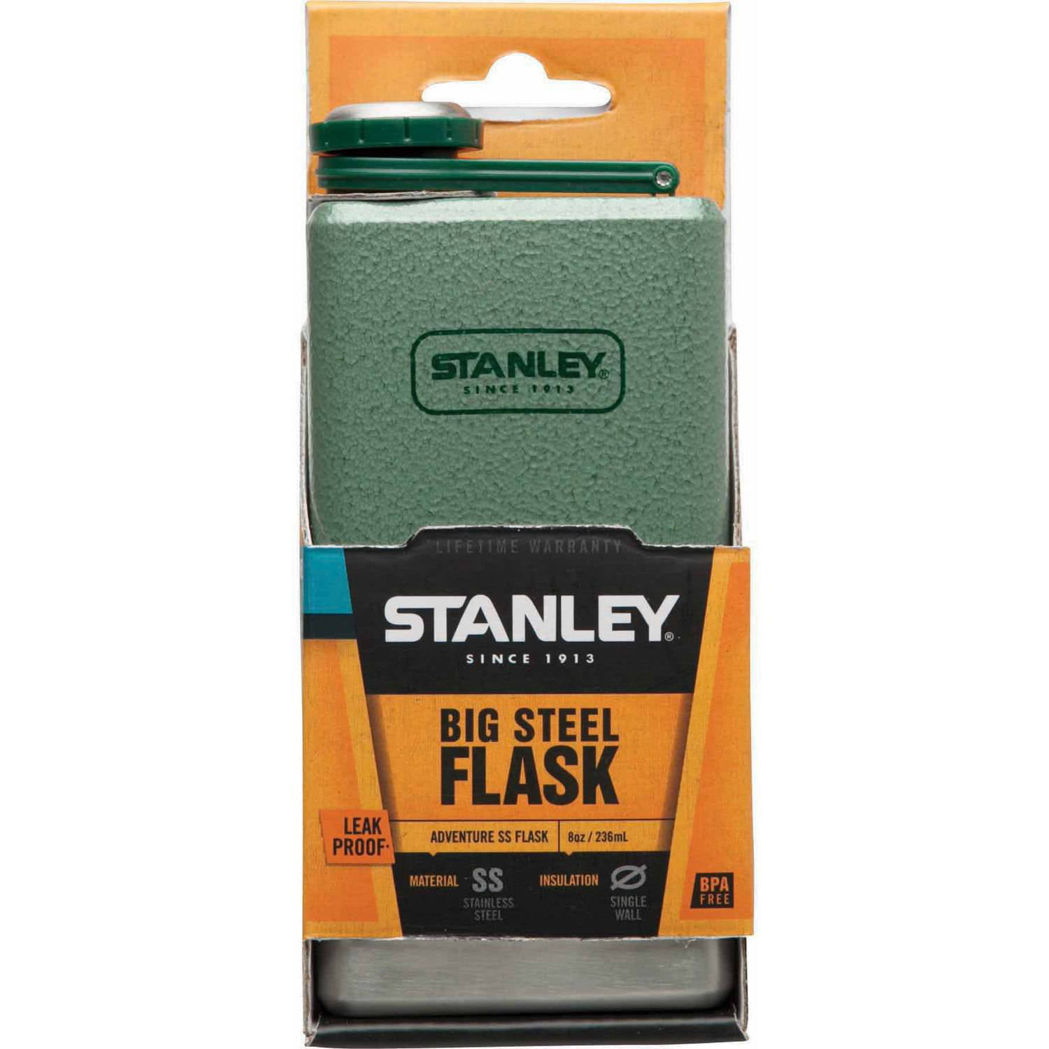 Stanley ADVENTURE STAINLESS STEEL FLASK 8 oz LEAK PROOF RUST-FREE Never  Lose Cap
