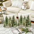 thumbnail image 6 of Christmas Winter Pillow Covers 18x18 Inch Set of 2 Red and Black Xmas Trees Decorative Throw Pillow Cover Watercolor Nature Forest Decoration Holiday Farmhouse Pillow Case for Home Sofa Decor White, 6 of 6