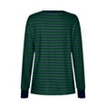 thumbnail image 7 of Karoyedx Womens Shirts Striped t Shirts for Women Long Sleeve Tops Crew Neck Fitted Tees Casual Trendy Outfits Navy Size,XL, 7 of 7