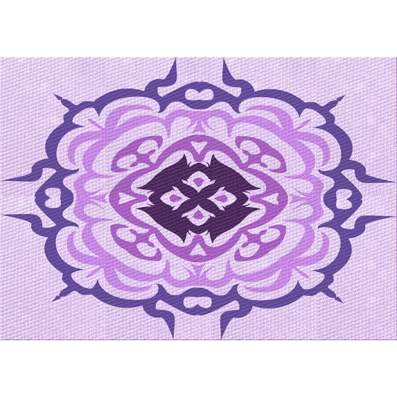 Ahgly Company Machine Washable Indoor Rectangle Transitional Purple Area Rugs, 8' x 10'