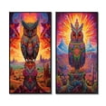thumbnail image 2 of Designart "Shamanic Owl Portrait in Mexican Desert II" Animals Owl Framed Wall Art Set Of 2 - Children's Art Purple Framed Wall Art Set Of 2, 2 of 6