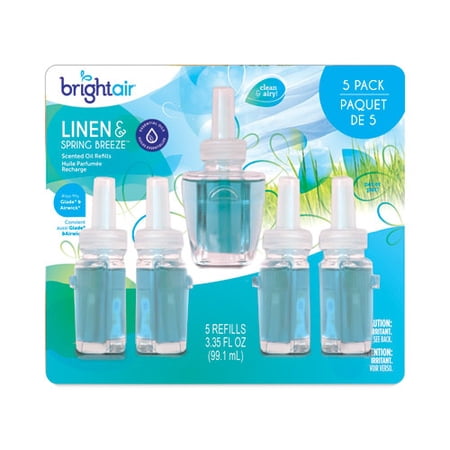 Electric Scented Oil Air Freshener Refill, Linen And Spring Breeze, 0.67 Oz Bottle, 5/pack | Bundle of 10 Packs