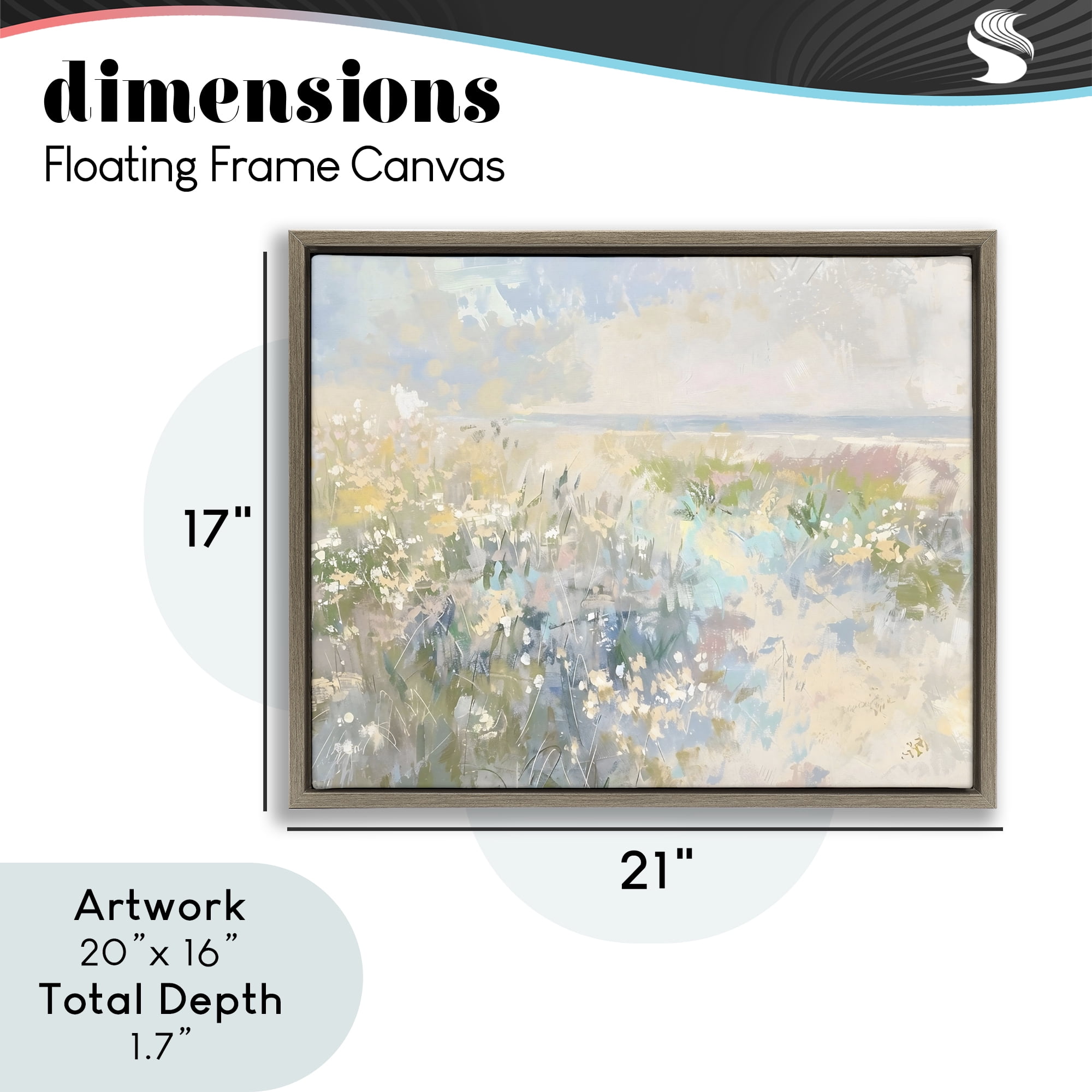 Stupell Industries Mottled Pastel Field Impression Brown Framed Floater Canvas Wall Art, design by Creative Studio