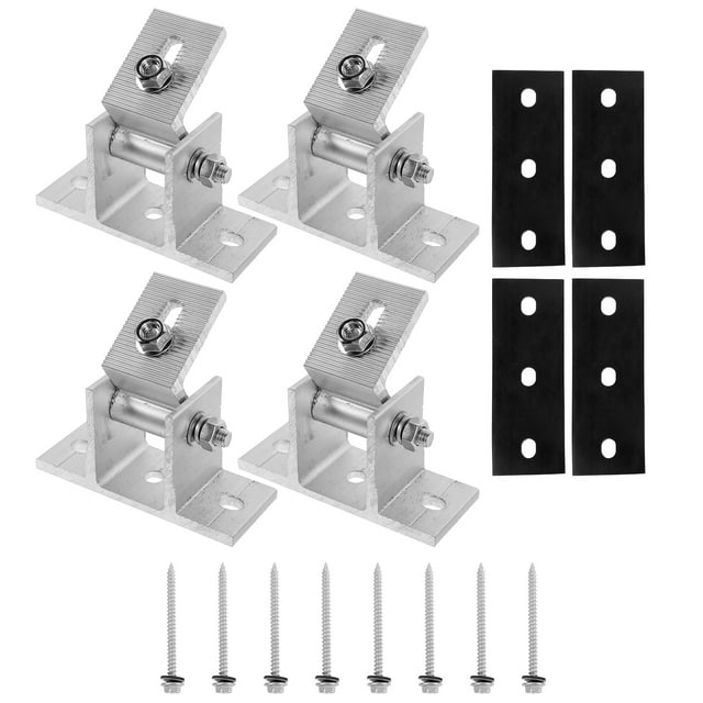 KAKOWELY solar panel brackets 4pcs Solar Panel Bracket Adjustable Solar Panel Tilt Mount Panel Clamp Mounting Stand4.13"X3.15"X2.95"