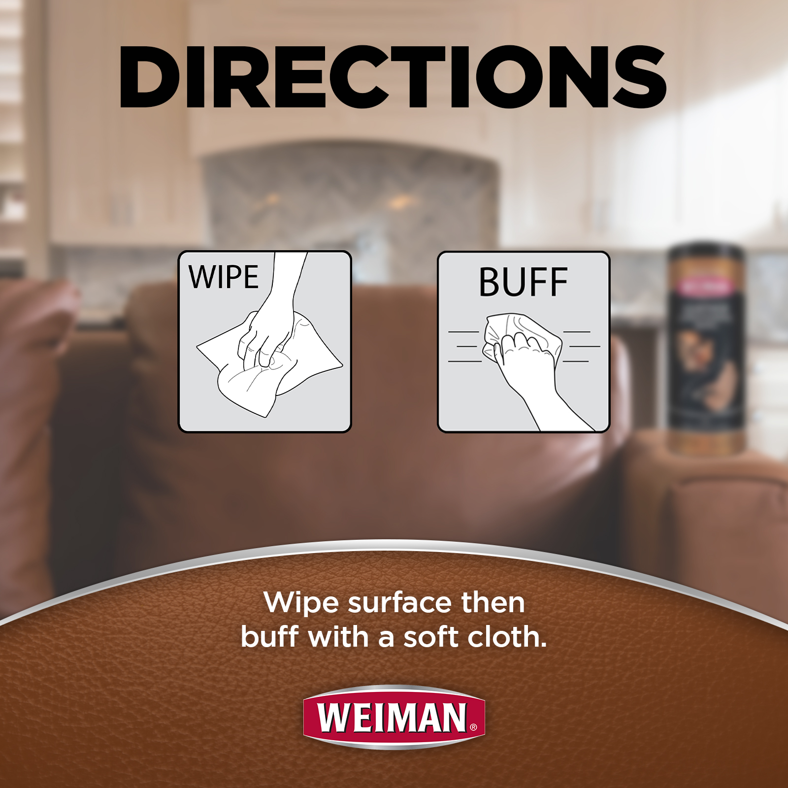 Weiman 3-1 Leather Cleaner, Conditioner & Protector Wipes, 30 Count - image 5 of 10