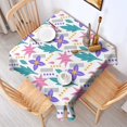 thumbnail image 3 of Christmas Square Tablecloth 60x60 Inch – Waterproof Polyester Printed Table Cover, Wrinkle Resistant & Washable for Kitchen Dining Picnic Party Decor, Single-v4-13, White, 3 of 6
