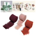 thumbnail image 1 of 3 de gasa de gasa con flecos , cinta suave, juego de cintas de colores para regalos, suministros de decoración para , Conjunto rojo Soledad cinta de gasa, 1 of 10