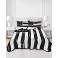 thumbnail image 2 of Twin Quilt Bedding Set, Black American Flag Reversible Summer Quilt 3 Pieces, Vintage USA Flag Stars Lightweight Bedspreads Coverlets with 2 Pillow Shams for All Seasons, 2 of 5