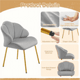 thumbnail image 5 of Renwick Modern Velvet Accent Chair with Shell-Shaped Backrest, Light Gray, 5 of 8