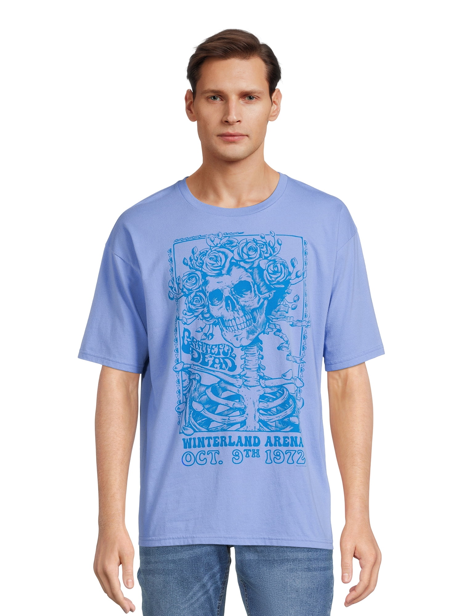 Grateful Dead Men's & Big Men's Oversize Graphic Tee Shirt Pigment Dye, Sizes S-3XL, Mens Band Tees