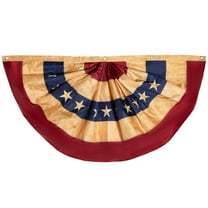 Northlight Tea-Stained Pleated USA Patriotic Bunting Flag - 48" x 24"