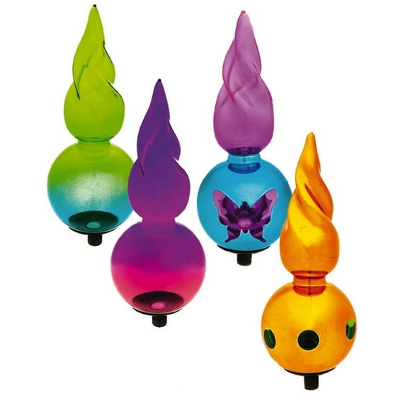 Evergreen Spike Finial Toppers, 4 Asst. Colors, 2.8''x 2.8'' x 7.3'' inches